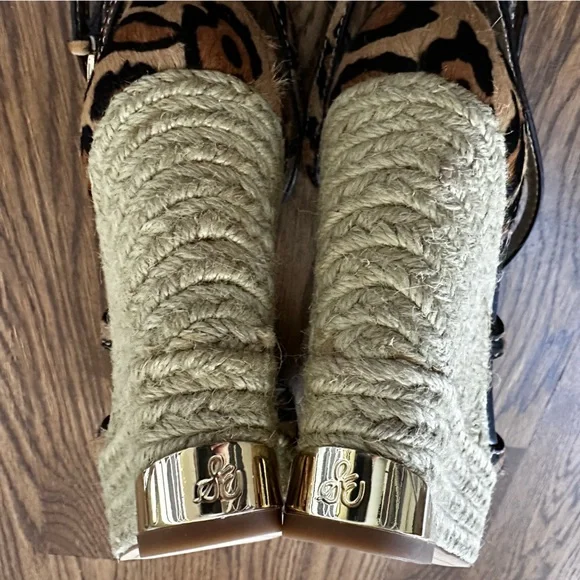 Sam Edelman Leopard Print Wedge Platform Sandals, size 7.5 - Picture 7 of 8